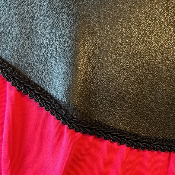 TEYXO Pink Dress Party Shapeless Dress Hot Pink with black collar - Picture 10 of 13